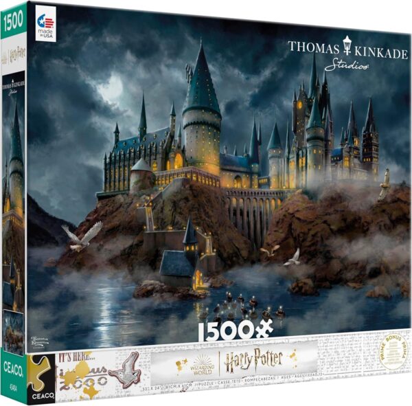 hogwart's castle, thomas kinkade style.