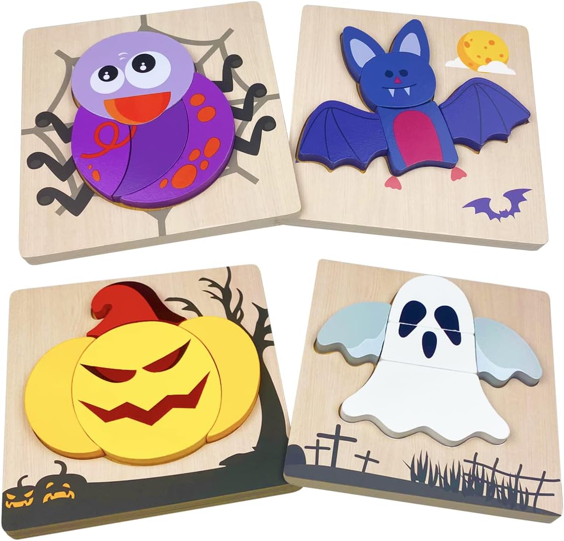 Wooden Halloween Puzzles for Kids